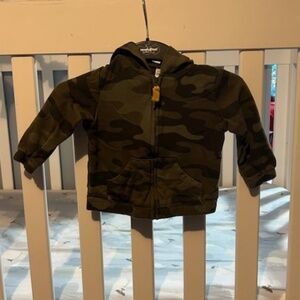 Carter's Camo hooded zip up jacket - 6 months